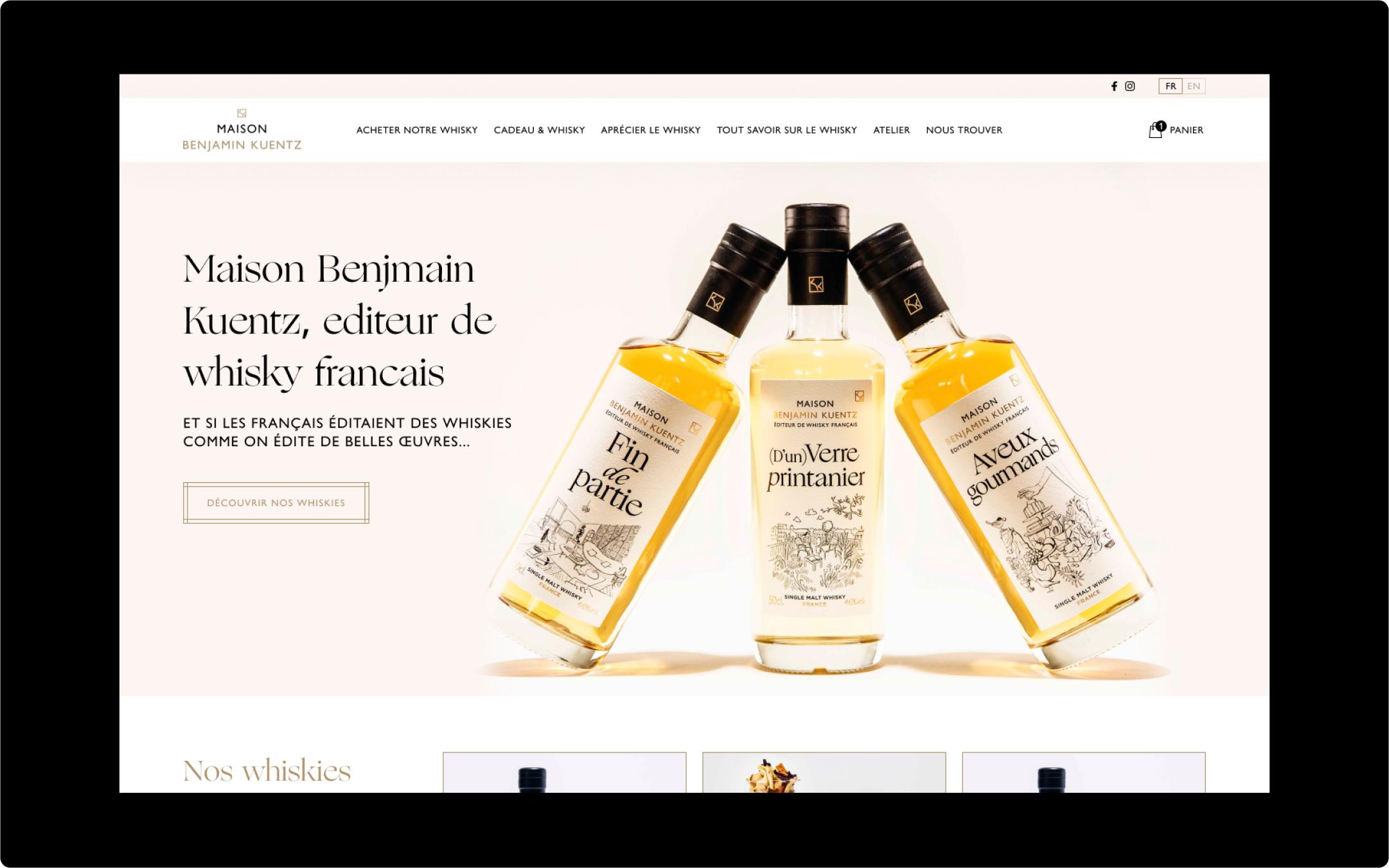 Webdesign de site e-commerce pour whisky