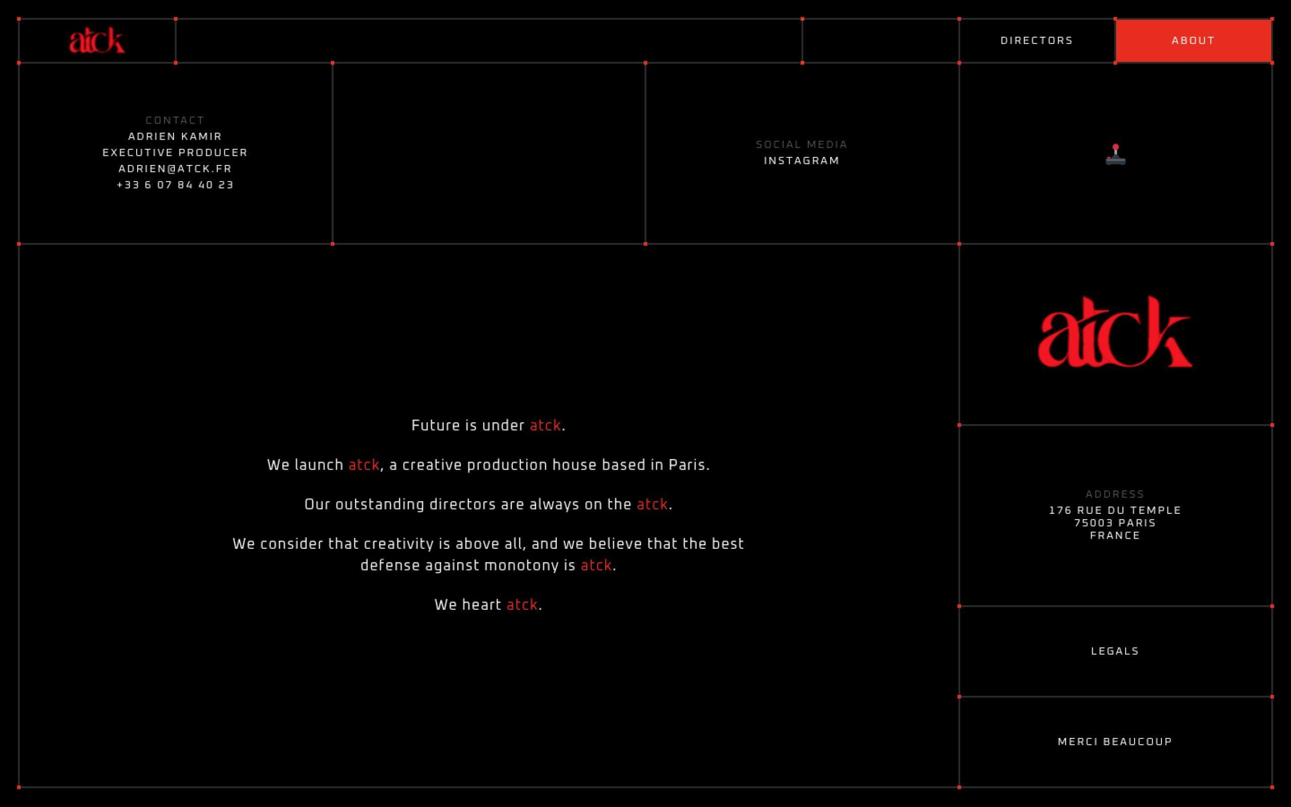 Design page a propos sous forme de grille