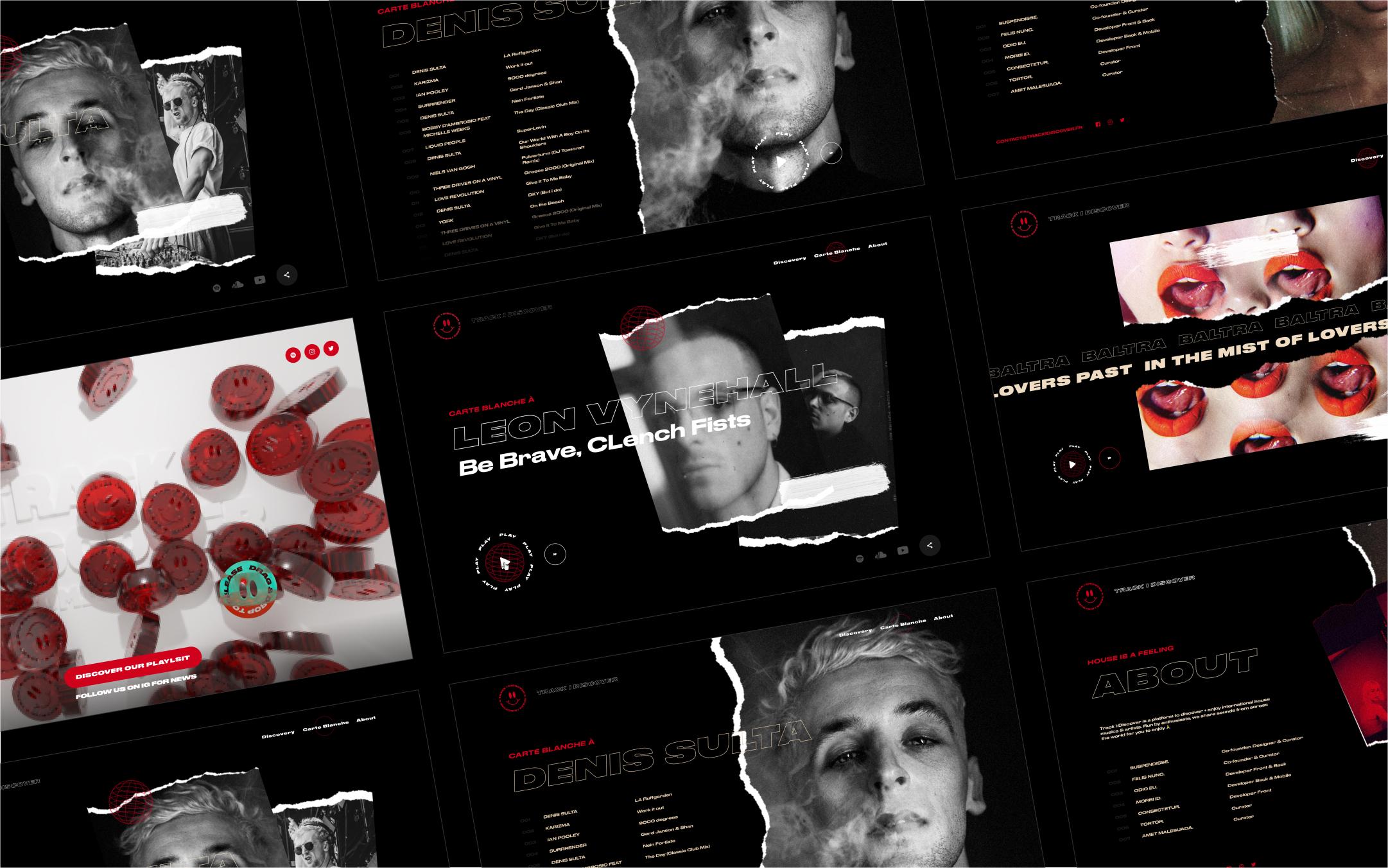 Planche de webdesign de chaine de musique