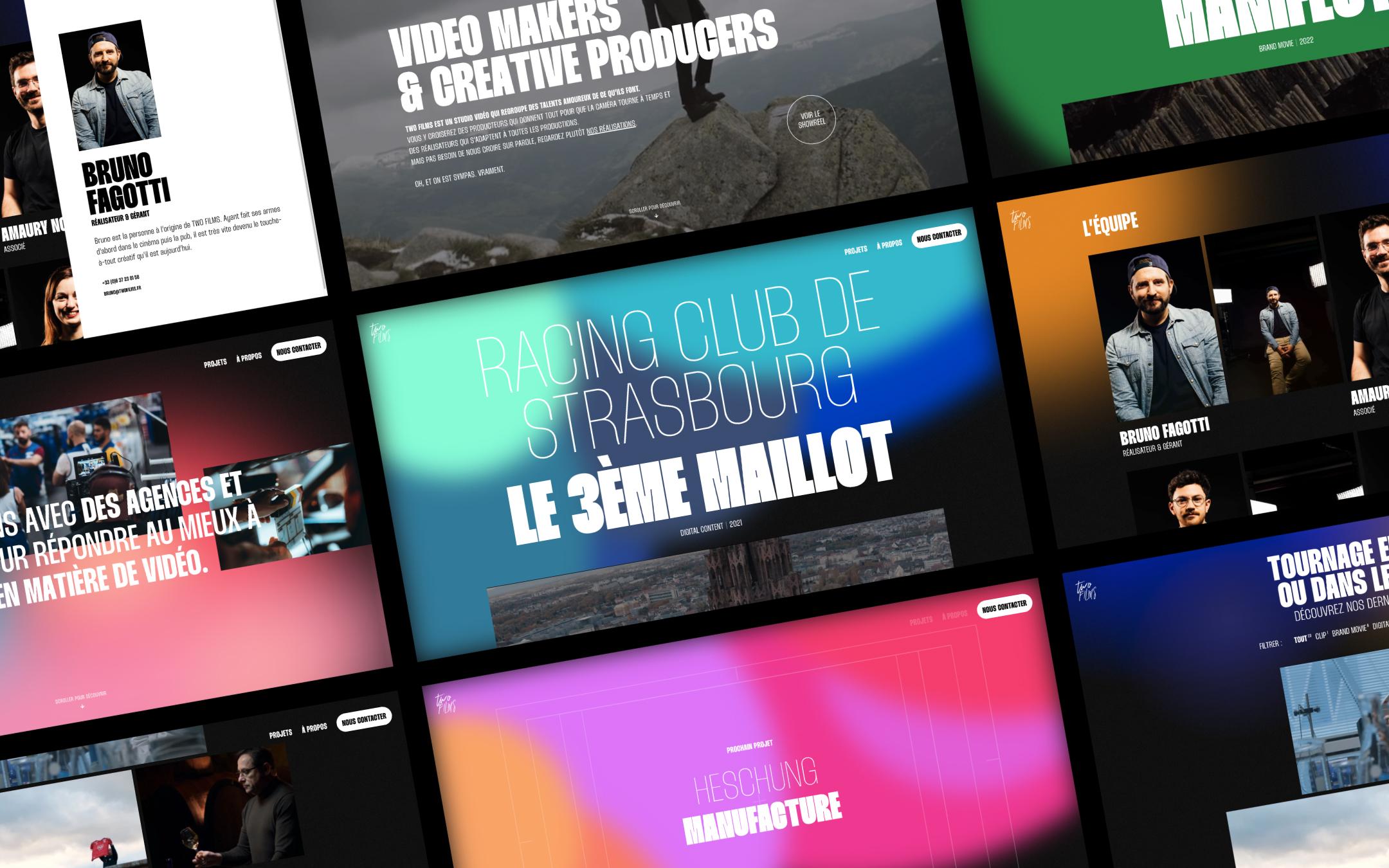 Planche de site de production audiovisuelle